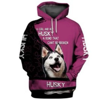 Loose And Gorgeous Pink Black Dog Pattern Animals Hoodie