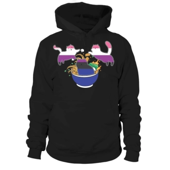 Cats in Ramen Anime Food Hoodies