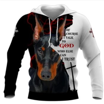 Loose Black White Dog Pattern Animals Hoodie