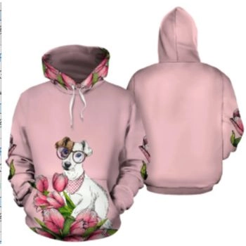 Classical And Elegance Pink Dog Pattern Animals Hoodie