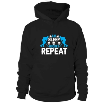 Eat sleep hockey repeat (1) Hooded sweatshirt