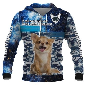 Pretty Blue Dog Pattern Animals Hoodie