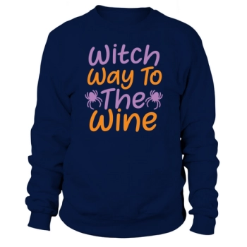 Witch Way to the Wine Halloween Witch Sweatshirt