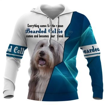 Classical  Blue White Dog Pattern Animals Hoodie