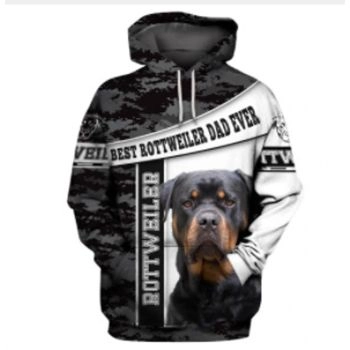 Precious Black White Dog Pattern Animals Hoodie