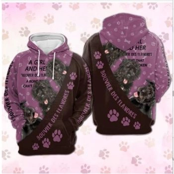 Precious Pink Brown Dog Pattern Animals Hoodie