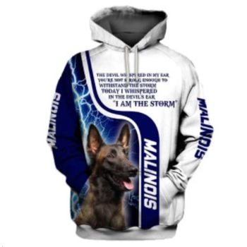 Classical  Blue White Dog Pattern Animals Hoodie