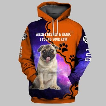 Pretty Orange Purple Dog Pattern Animals Hoodie