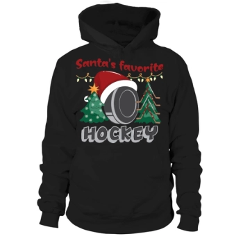 Christmas Sport Santa Favorite Hockey Hoodies