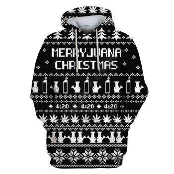  Precious Black Alphabet Pattern Christmas Hoodie