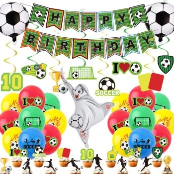 Soccer, World Cup Mascot Theme, Soccer Party Decoration Supplies Set