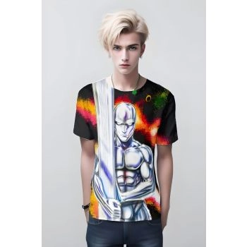 Embrace Cosmic Power - Silver Surfer Shirt in Multicolor with a Relaxed Feel