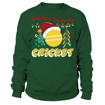 Christmas Sports Santa's Favorite Cricket Sweatshirt