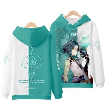 Leisure Genshin Impact Anime Game Xiao Orangered Hoodie