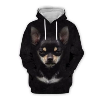 Fashion Black Dog Pattern Animals Hoodie