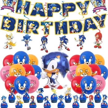 Sonic the Hedgehog Anime, Kids Birthday Party Decoration Set