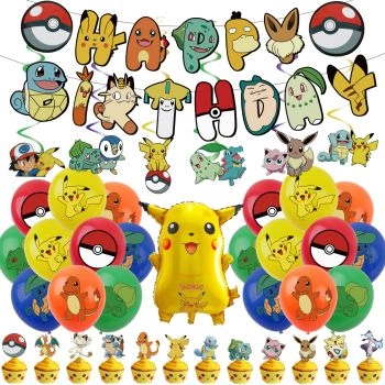 Pokémon Pikachu, Birthday Party Decoration Supplies Small Fire Dragon Jenny Turtle Decoration Set