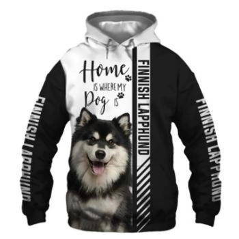 Fashion Black White Dog Pattern Animals Hoodie