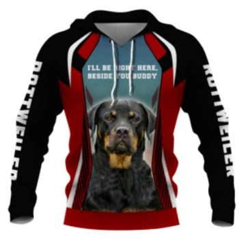 Pretty Black Red Dog Pattern Animals Hoodie