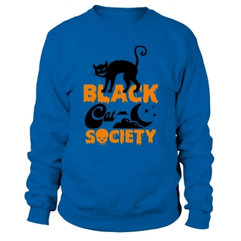 Black Cat Society Black Halloween Sweatshirt