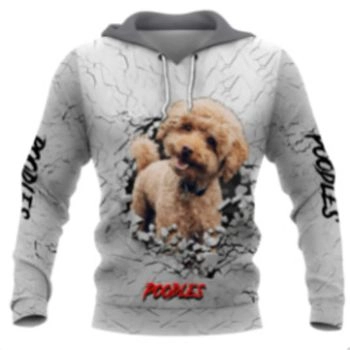 Gorgeous White Dog Pattern Animals Hoodie