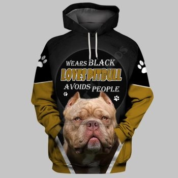 Precious And Cute Black Yellow Dog Pattern Animals Hoodie