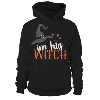 I'm His Witch Halloween Witch Hoodies