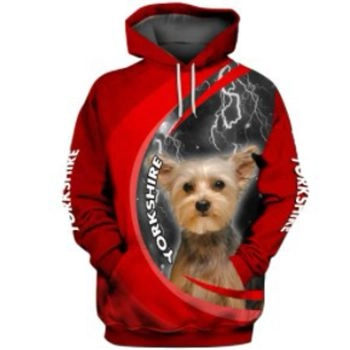 Street Style Red Dog Pattern Animals Hoodie