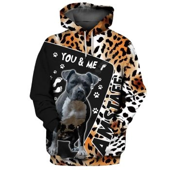 Cute And Loose Black Brown Dog Pattern Animals Hoodie