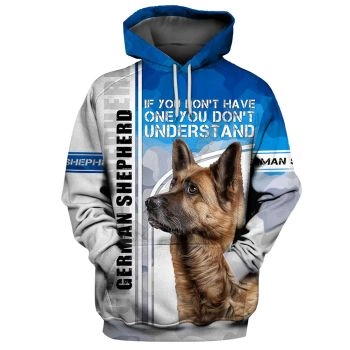 Popular Blue White Dog Pattern Animals Hoodie