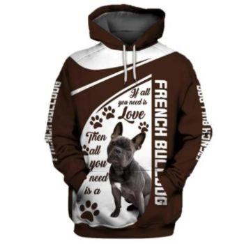 Fashion Brown Dog Pattern Animals Hoodie