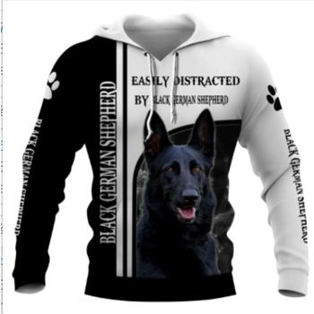 Precious Black White Dog Pattern Animals Hoodie