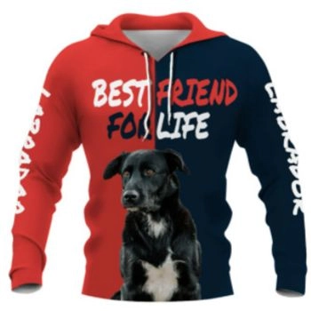 Gorgeous Red Blue Dog Pattern Animals Hoodie