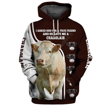 Precious And Gorgeous Brown Cow Pattern Animals Hoodie