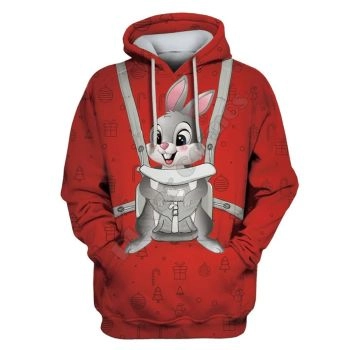  Classical And Elegance Red Rabbit Pattern Christmas Hoodie