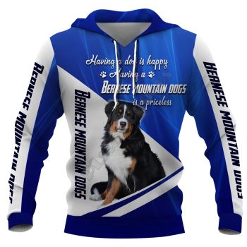 Fashion Blue White Dog Pattern Animals Hoodie