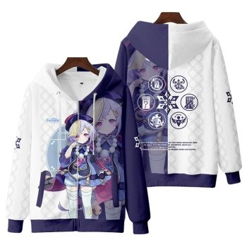 Exquisite Genshin Impact Qiqi Cosplay Zip-Up Hoodie