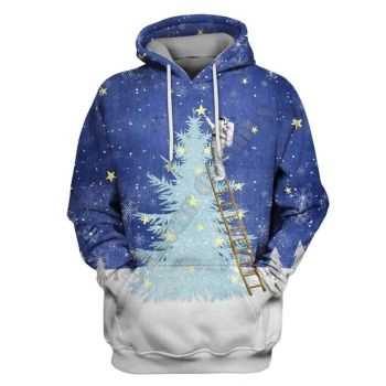  Precious And Gorgeous Black Snow Star Pattern Christmas Hoodie