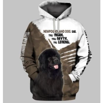 Fashion Brown White Dog Pattern Animals Hoodie