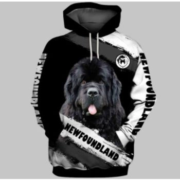 Classical  Black Dog Pattern Animals Hoodie