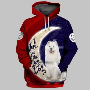 Precious Red Blue Dog Pattern Animals Hoodie