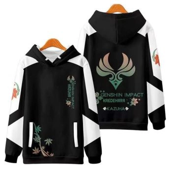 College Style Genshin Impact Kaedehara Kazuha Lotus Root Hoodie