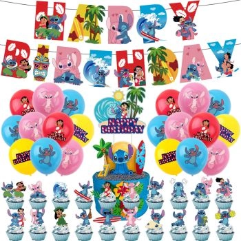 Stitch Theme, Children's Birthday Party Decoration Supplies, Star Baby Banner Balloon Set
