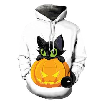 Black Cat On Pumpkin Halloween 3D Sweatshirt