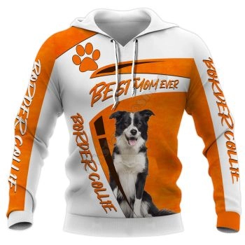 Oversize Orange White Dog Pattern Animals Hoodie