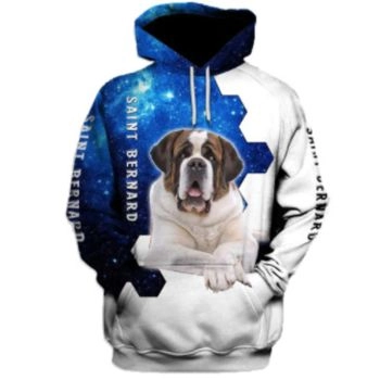 Precious And Gorgeous Blue White Dog Pattern Animals Hoodie