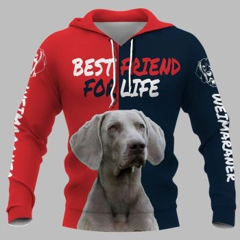 Classical  Red Blue Dog Pattern Animals Hoodie