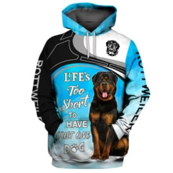 Fashion Black Blue Dog Pattern Animals Hoodie