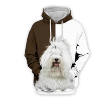 Gorgeous Brown White Dog Pattern Animals Hoodie