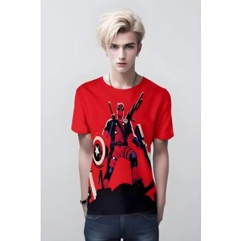 Deadpool Kills The Marvel Universe Shirt - Chaos Unleashed in Fiery Red